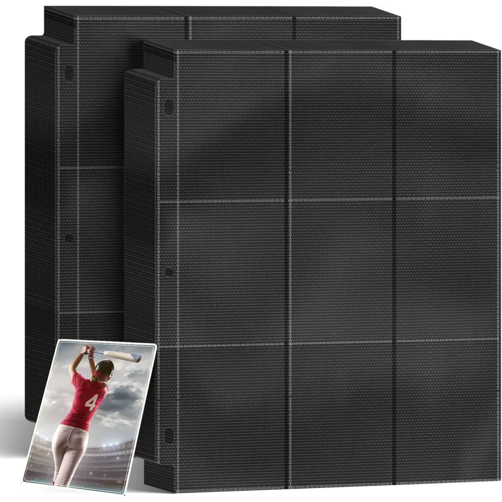 Trading Card Binder Sleeves, Baseball Holder Fit for Standard Size Sport Cards, 3 Ring Binder (Black) Trading Card Binder Sleeves, Baseball Holder Fit for Standard Size Sport Cards, 3 Ring Binder (Black)