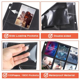 Trading Card Binder Sleeves, Baseball Holder Fit for Standard Size Sport Cards, 3 Ring Binder (Black) Trading Card Binder Sleeves, Baseball Holder Fit for Standard Size Sport Cards, 3 Ring Binder (Black)