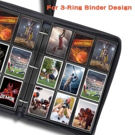 Trading Card Binder Sleeves, Baseball Holder Fit for Standard Size Sport Cards, 3 Ring Binder (Black) Trading Card Binder Sleeves, Baseball Holder Fit for Standard Size Sport Cards, 3 Ring Binder (Black)