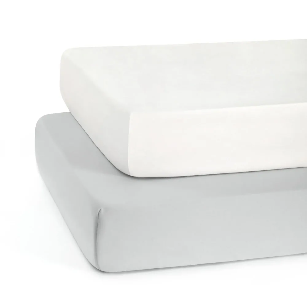 TILLYOU Baby Crib Sheets for Boys Girls, Fitted Crib Sheet 2 Pack for Standard Crib and Toddler Mattresses, Super Soft Toddler Bed Sheets, 28x52x8, White & Gray TILLYOU Baby Crib Sheets for Boys Girls, Fitted Crib Sheet 2 Pack for Standard Crib and Toddler Mattresses, Super Soft Toddler Bed Sheets, 28x52x8, White & Gray