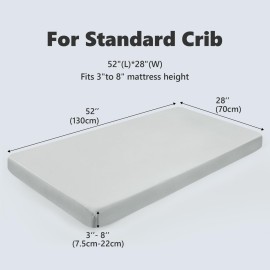 TILLYOU Baby Crib Sheets for Boys Girls, Fitted Crib Sheet 2 Pack for Standard Crib and Toddler Mattresses, Super Soft Toddler Bed Sheets, 28x52x8, White & Gray TILLYOU Baby Crib Sheets for Boys Girls, Fitted Crib Sheet 2 Pack for Standard Crib and Toddler Mattresses, Super Soft Toddler Bed Sheets, 28x52x8, White & Gray