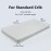TILLYOU Baby Crib Sheets for Boys Girls, Fitted Crib Sheet 2 Pack for Standard Crib and Toddler Mattresses, Super Soft Toddler Bed Sheets, 28x52x8, White & Gray