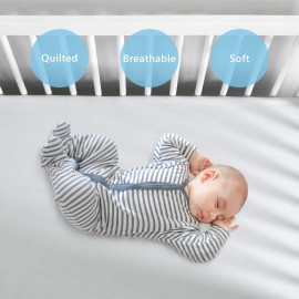 TILLYOU Baby Crib Sheets for Boys Girls, Fitted Crib Sheet 2 Pack for Standard Crib and Toddler Mattresses, Super Soft Toddler Bed Sheets, 28x52x8, White & Gray TILLYOU Baby Crib Sheets for Boys Girls, Fitted Crib Sheet 2 Pack for Standard Crib and Toddler Mattresses, Super Soft Toddler Bed Sheets, 28x52x8, White & Gray