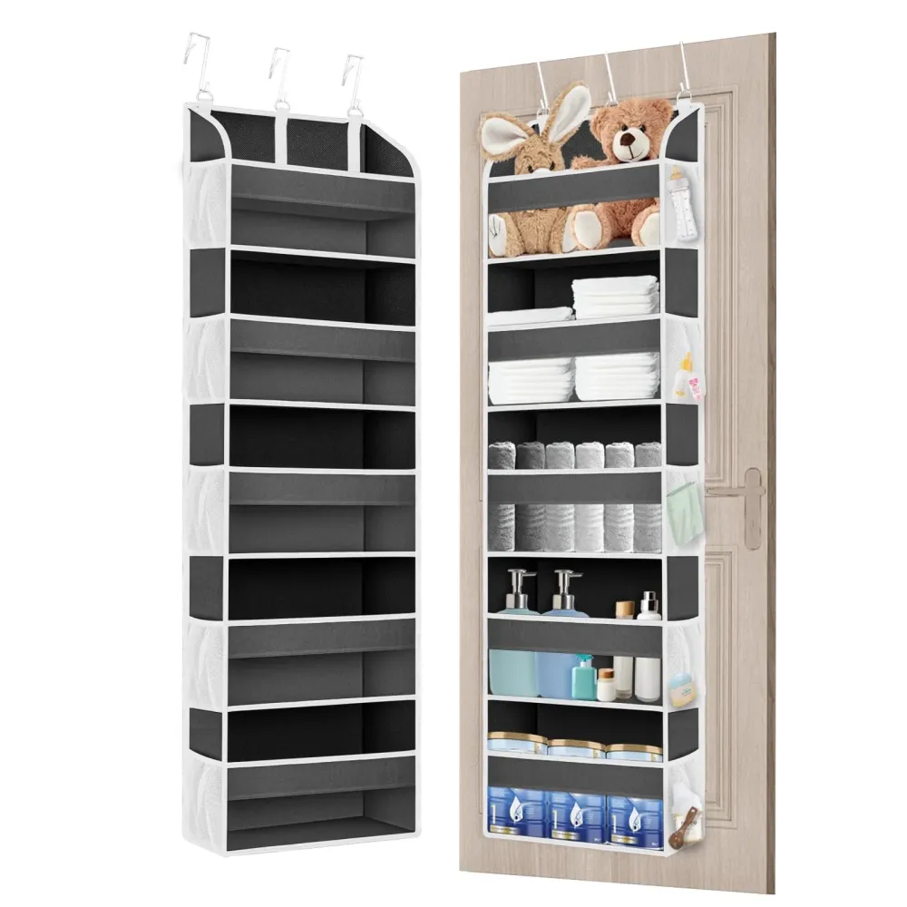 TAHAVICE 1 Pack Over The Door Organizer, Bathroom Organizers and Storage with 5 Pockets 10 Mesh Pockets, 50 lbs Weight Capacity Stuffed Animal Storage for Nursery Newborn Baby Essential TAHAVICE 1 Pack Over The Door Organizer, Bathroom Organizers and Storage with 5 Pockets 10 Mesh Pockets, 50 lbs Weight Capacity Stuffed Animal Storage for Nursery Newborn Baby Essential
