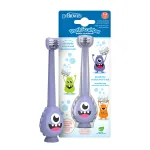 Dr. Brown\'s ToothScrubber Toothbrush, Three-Sided Toddler Training Toothbrush for Ages 1-4 Years with Suction Cup Base and Color Changing Bristles