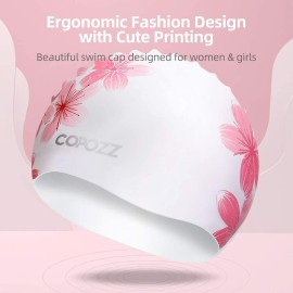 COPOZZ Stylish Silicone Swim Cap for Women - Comfortable, Durable, and Hair-Protecting Design COPOZZ Stylish Silicone Swim Cap for Women - Comfortable, Durable, and Hair-Protecting Design