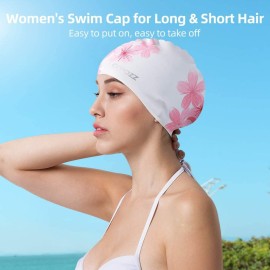 COPOZZ Stylish Silicone Swim Cap for Women - Comfortable, Durable, and Hair-Protecting Design COPOZZ Stylish Silicone Swim Cap for Women - Comfortable, Durable, and Hair-Protecting Design