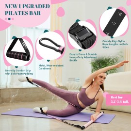 Pilates Bar Kit with Resistance Bands, Multifunctional Yoga Pilates Bar with Heavy-Duty Metal Adjustment Buckle, Portable Home Gym Pilates Resistance Bar for Women Full Body Workouts(20-150LBS)-Pink Pilates Bar Kit with Resistance Bands, Multifunctional Yoga Pilates Bar with Heavy-Duty Metal Adjustment Buckle, Portable Home Gym Pilates Resistance Bar for Women Full Body Workouts(20-150LBS)-Pink