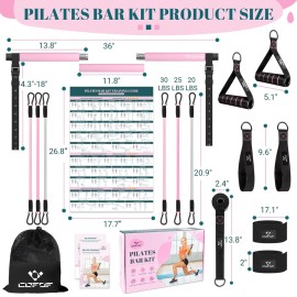 Pilates Bar Kit with Resistance Bands, Multifunctional Yoga Pilates Bar with Heavy-Duty Metal Adjustment Buckle, Portable Home Gym Pilates Resistance Bar for Women Full Body Workouts(20-150LBS)-Pink Pilates Bar Kit with Resistance Bands, Multifunctional Yoga Pilates Bar with Heavy-Duty Metal Adjustment Buckle, Portable Home Gym Pilates Resistance Bar for Women Full Body Workouts(20-150LBS)-Pink