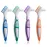 Octuitey Denture Brush 4Pcs Denture ToothbrushesDenture Cleaning Care Cleaning Brush Double Sided ToothbrushMulti-Layered Bristles and Rubber Anti-Slip Handle (Purple, Green, Blue, Orange)