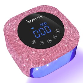 UV Nail Lamp 54W, Cordless Gel UV Led Nail Lamp for Gel Nail Polish, Rechargeable UV Nail Light Nail Dryer with 4 Timer and LCD Display, Professional Fast Curing Lamp Nail Art Tools with Rhinestone