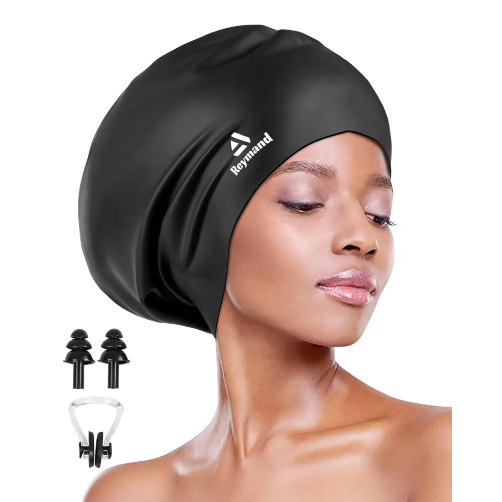 Swim Cap for Long Thick Hair, 3 Size Silicone Swimming Caps for Dreadlocks, Braids, Weaves, Extensions, Curls & Afros, Adult Waterproof Swim Hats Bathing Caps for Women Men (Black-XL) Swim Cap for Long Thick Hair, 3 Size Silicone Swimming Caps for Dreadlocks, Braids, Weaves, Extensions, Curls & Afros, Adult Waterproof Swim Hats Bathing Caps for Women Men (Black-XL)