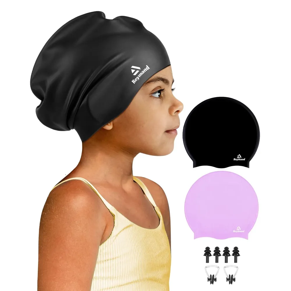 2 Pack Kids Extra Large Swim Cap for Long Thick Hair, Waterproof Silicone Swimming Cap for Toddler Child Youth Girls Boys, Durable Swim Hats Bathing Caps for Braids, Dreadlocks, Extensions, Afros-1 2 Pack Kids Extra Large Swim Cap for Long Thick Hair, Waterproof Silicone Swimming Cap for Toddler Child Youth Girls Boys, Durable Swim Hats Bathing Caps for Braids, Dreadlocks, Extensions, Afros-1