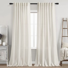 Cream Linen Back Tab Curtains 84 Inch Length for Living Room 2 Panel Set Neutral Modern Farmhouse Window Privacy Semi Sheer Linen Drapes Rustic Pinch Pleated Look Curtain Natural Ivory Colored Cream Linen Back Tab Curtains 84 Inch Length for Living Room 2 Panel Set Neutral Modern Farmhouse Window Privacy Semi Sheer Linen Drapes Rustic Pinch Pleated Look Curtain Natural Ivory Colored