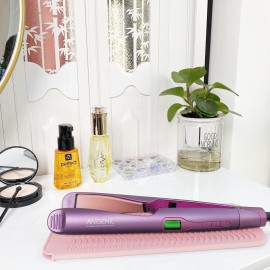 ANGENIL Heat Resistant Silicone Flat Iron Mat Pouch, For Travel Dual Voltage Curling Iron Wand, Hair Straightener, Automatic Wireless Curlers, Crimper Hair Iron, Styling Tools, Curling Brush For Women ANGENIL Heat Resistant Silicone Flat Iron Mat Pouch, For Travel Dual Voltage Curling Iron Wand, Hair Straightener, Automatic Wireless Curlers, Crimper Hair Iron, Styling Tools, Curling Brush For Women