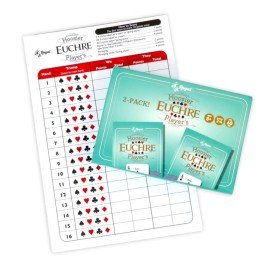 Regal Games Euchre Card Games 2 Pack - Adult Playing Card Game Set with Score Sheets - Family Fun Game Night - Ideal for 2-4 Player