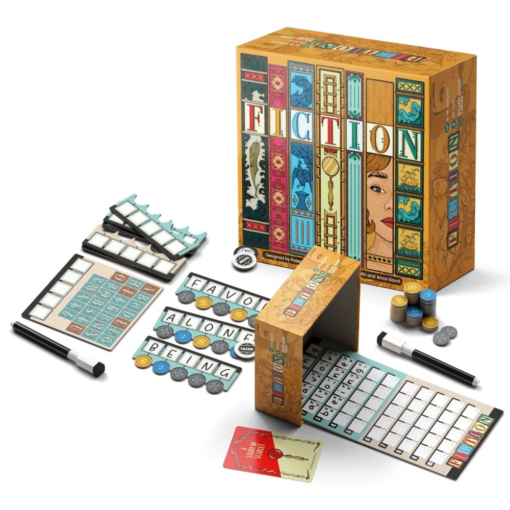 ALLPLAY Fiction - A Wordle-Inspired Board Game for Adults and Familes with Deception - Approachable and Fun Strategic Party Game in Small, Travel-Size Box (5 x 5 x 2) ALLPLAY Fiction - A Wordle-Inspired Board Game for Adults and Familes with Deception - Approachable and Fun Strategic Party Game in Small, Travel-Size Box (5 x 5 x 2)