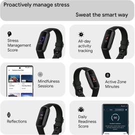 Fitbit Inspire 3 Health & Fitness Activity Tracker (Black) with Workout Intensity, Sleep Tracking, Heart Rate, S & L Bands, 3.3foot Charging Cable, Wall Adapter, Screen Protectors & PremGear Cloth Fitbit Inspire 3 Health & Fitness Activity Tracker (Black) with Workout Intensity, Sleep Tracking, Heart Rate, S & L Bands, 3.3foot Charging Cable, Wall Adapter, Screen Protectors & PremGear Cloth