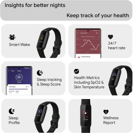 Fitbit Inspire 3 Health & Fitness Activity Tracker (Black) with Workout Intensity, Sleep Tracking, Heart Rate, S & L Bands, 3.3foot Charging Cable, Wall Adapter, Screen Protectors & PremGear Cloth Fitbit Inspire 3 Health & Fitness Activity Tracker (Black) with Workout Intensity, Sleep Tracking, Heart Rate, S & L Bands, 3.3foot Charging Cable, Wall Adapter, Screen Protectors & PremGear Cloth