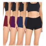 wirarpa Women\'s Boyshort Panties Stretchy Mid High Waisted Cotton Underwear Boxer Briefs 4 Pack Assorted Large