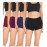 wirarpa Women\'s Boyshort Panties Stretchy Mid High Waisted Cotton Underwear Boxer Briefs 4 Pack Assorted Large