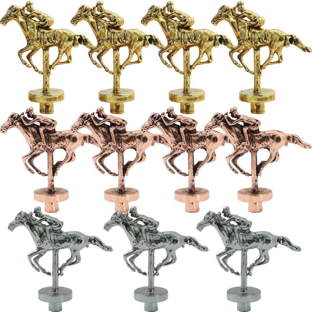 Grhonior Metal Horse for Horse Racing Board Game, Rose Gold x4, Silver x3 Classic Style Collection Souvenirs (Rose Gold 4+Silver 3)