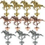 Grhonior Metal Horse for Horse Racing Board Game, Rose Gold x4, Silver x3 Classic Style Collection Souvenirs (Rose Gold 4+Silver 3)
