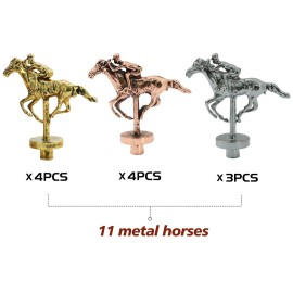 Grhonior Metal Horse for Horse Racing Board Game, Rose Gold x4, Silver x3 Classic Style Collection Souvenirs (Rose Gold 4+Silver 3)