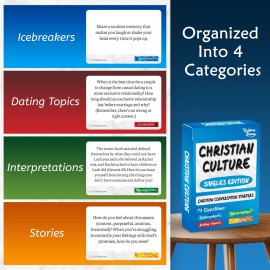 Kulture Games Christian Culture (Singles Edition) - Conversation Starters to Spark Meaningful Discussion Between Christian Singles - Christian Party Game - Thought Provoking Bible Discussion Cards Kulture Games Christian Culture (Singles Edition) - Conversation Starters to Spark Meaningful Discussion Between Christian Singles - Christian Party Game - Thought Provoking Bible Discussion Cards
