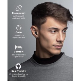 Ear Plugs for Sleeping Noise Reduction Reuseable, Concerts, Focus, Travel, Work, High Fidelity- 7 Pair Eartips - Flexible Soft-Touch - NRR of 24 and 27 dB Noise Cancelling Black Red,1 Count(Pack of 1)