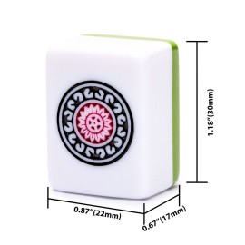 Yellow Mountain Imports Japanese Riichi Mahjong Set - Large White and Green Tiles, Vinyl Case - Includes East Wind Tile, Betting Sticks, and Dice Yellow Mountain Imports Japanese Riichi Mahjong Set - Large White and Green Tiles, Vinyl Case - Includes East Wind Tile, Betting Sticks, and Dice