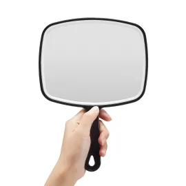 OMIRO Hand Mirror, Black Handheld Mirror with Handle, 6.6 W x 9.2 L