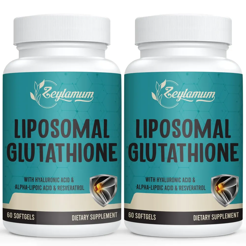 2400 MG Liposomal Glutathione Softgels, Max Absorption, Active Form L-Glutathione Reduced (GSH), with Hyaluronic Acid, Resveratrol, Master Antioxidants for Detox, Brain, Immune System, 120 Softgels 2400 MG Liposomal Glutathione Softgels, Max Absorption, Active Form L-Glutathione Reduced (GSH), with Hyaluronic Acid, Resveratrol, Master Antioxidants for Detox, Brain, Immune System, 120 Softgels