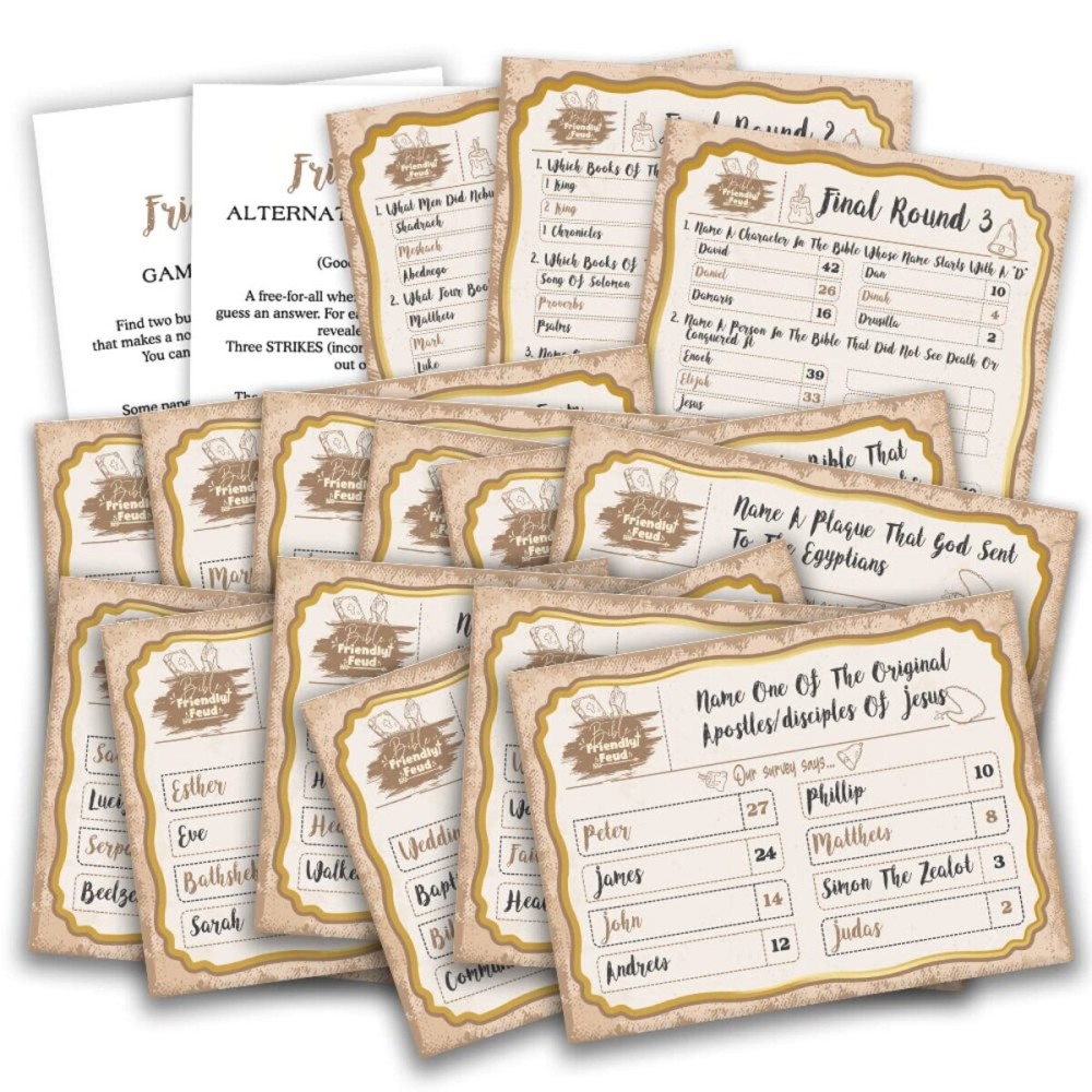Bible Trivia Game: Family Feud Quiz for Church Groups & Community Parties - Includes 300+ Questions