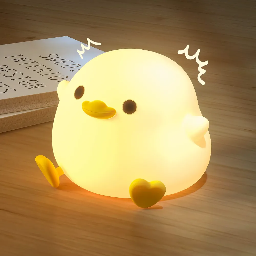 UNEEDE LED Cute Bean Duck Night Light, DoDo Duck Silicone Nursery Night Light Rechargeable Table Lamp Bedside Lamp with Touch Sensor for Bedrooms, Living Room UNEEDE LED Cute Bean Duck Night Light, DoDo Duck Silicone Nursery Night Light Rechargeable Table Lamp Bedside Lamp with Touch Sensor for Bedrooms, Living Room