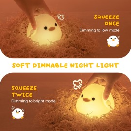 UNEEDE LED Cute Bean Duck Night Light, DoDo Duck Silicone Nursery Night Light Rechargeable Table Lamp Bedside Lamp with Touch Sensor for Bedrooms, Living Room UNEEDE LED Cute Bean Duck Night Light, DoDo Duck Silicone Nursery Night Light Rechargeable Table Lamp Bedside Lamp with Touch Sensor for Bedrooms, Living Room