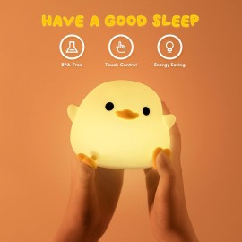 UNEEDE LED Cute Bean Duck Night Light, DoDo Duck Silicone Nursery Night Light Rechargeable Table Lamp Bedside Lamp with Touch Sensor for Bedrooms, Living Room UNEEDE LED Cute Bean Duck Night Light, DoDo Duck Silicone Nursery Night Light Rechargeable Table Lamp Bedside Lamp with Touch Sensor for Bedrooms, Living Room