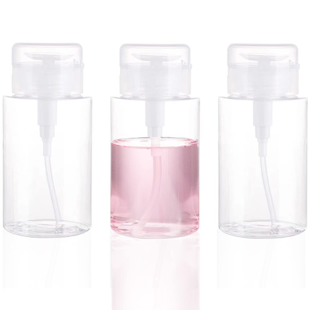 3 Pack Push Down Pump Dispenser Empty Push Top Bottles Containers for Nail Polish Makeup Remover Micellar Water Facial Toner 6.7oz/200ML 3 Pack Push Down Pump Dispenser Empty Push Top Bottles Containers for Nail Polish Makeup Remover Micellar Water Facial Toner 6.7oz/200ML