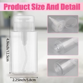 3 Pack Push Down Pump Dispenser Empty Push Top Bottles Containers for Nail Polish Makeup Remover Micellar Water Facial Toner 6.7oz/200ML 3 Pack Push Down Pump Dispenser Empty Push Top Bottles Containers for Nail Polish Makeup Remover Micellar Water Facial Toner 6.7oz/200ML