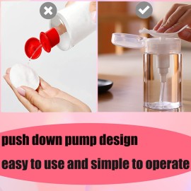 3 Pack Push Down Pump Dispenser Empty Push Top Bottles Containers for Nail Polish Makeup Remover Micellar Water Facial Toner 6.7oz/200ML 3 Pack Push Down Pump Dispenser Empty Push Top Bottles Containers for Nail Polish Makeup Remover Micellar Water Facial Toner 6.7oz/200ML