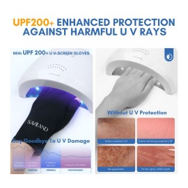 SAVILAND UV Gloves for Gel Manicures: Professional UPF200+ UV Nail Gloves U V Light Fingerless Glove Anti UVA & UVB 999+ Glove for Gel Nail Lamp (Black) SAVILAND UV Gloves for Gel Manicures: Professional UPF200+ UV Nail Gloves U V Light Fingerless Glove Anti UVA & UVB 999+ Glove for Gel Nail Lamp (Black)