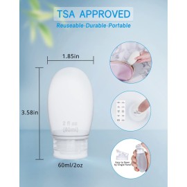 Silicone Travel Bottles for Toiletries TSA Approved Travel Size Containers Set 4 Pack Portable Leak Proof Refillable Cosmetic Squeeze Bottles Shampoo Hair Conditioner Body Lotion Bath Shower Gel Silicone Travel Bottles for Toiletries TSA Approved Travel Size Containers Set 4 Pack Portable Leak Proof Refillable Cosmetic Squeeze Bottles Shampoo Hair Conditioner Body Lotion Bath Shower Gel