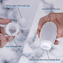 Silicone Travel Bottles for Toiletries TSA Approved Travel Size Containers Set 4 Pack Portable Leak Proof Refillable Cosmetic Squeeze Bottles Shampoo Hair Conditioner Body Lotion Bath Shower Gel Silicone Travel Bottles for Toiletries TSA Approved Travel Size Containers Set 4 Pack Portable Leak Proof Refillable Cosmetic Squeeze Bottles Shampoo Hair Conditioner Body Lotion Bath Shower Gel