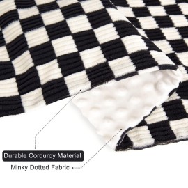 BEILIMU Baby Blanket for Boys Comfy Durable Corduroy Toddler Blanket with Double Layer Dotted Backing Checkerboard Grid Chessboard Gingham Warmer Bed Blankets for Newborn Infants Black, 30x40 Inches BEILIMU Baby Blanket for Boys Comfy Durable Corduroy Toddler Blanket with Double Layer Dotted Backing Checkerboard Grid Chessboard Gingham Warmer Bed Blankets for Newborn Infants Black, 30x40 Inches