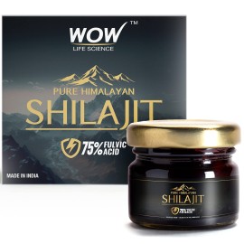 WOW Life Science Pure Himalayan Shilajit/Shilajeet Resin - 20g | Guaranteed 75%+ Fulvic Acid | Sourced from ~18,000 ft | for Stamina, Endurance & Strength | Contains Lab Certificate WOW Life Science Pure Himalayan Shilajit/Shilajeet Resin - 20g | Guaranteed 75%+ Fulvic Acid | Sourced from ~18,000 ft | for Stamina, Endurance & Strength | Contains Lab Certificate