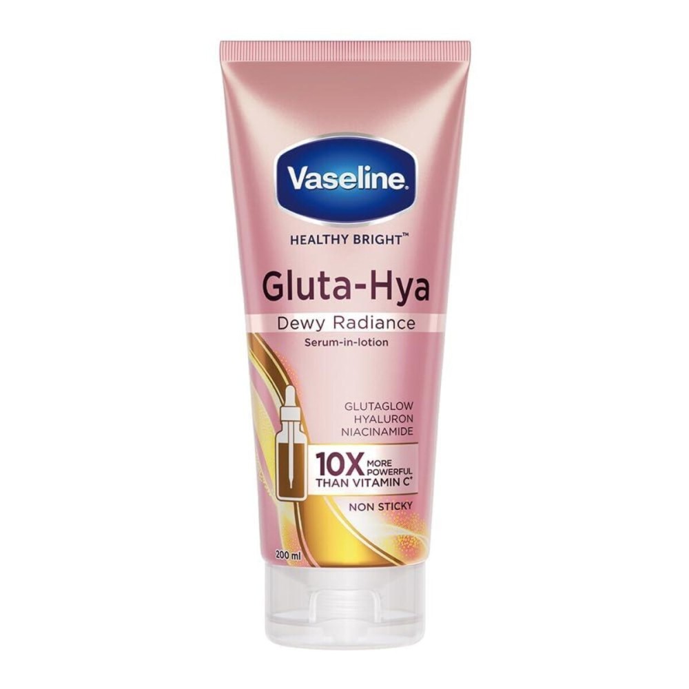 Vaseline Gluta-Hya Dewy Radiance, 200ml, Serum-In-Lotion, Boosted With GlutaGlow Vaseline Gluta-Hya Dewy Radiance, 200ml, Serum-In-Lotion, Boosted With GlutaGlow