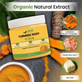 AMVital Turmeric Body Scrub - Handmade Natural Scrub For Body, Face, Hand, and Foot - Natural Skincare Body Scrub For Women - Suitable for All Skin Types (7.8oz) AMVital Turmeric Body Scrub - Handmade Natural Scrub For Body, Face, Hand, and Foot - Natural Skincare Body Scrub For Women - Suitable for All Skin Types (7.8oz)