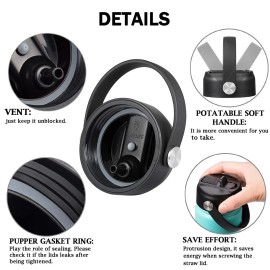 Straw Lid for Hydro Flask, Lids with Straw Compatible with Hydro Flask Wide Mouth 12/18/20/32/40 oz Water Bottles, Leak-Proof Drinking Cap with Replacement Straw, Durable Sport Bottle Lid Accessories Straw Lid for Hydro Flask, Lids with Straw Compatible with Hydro Flask Wide Mouth 12/18/20/32/40 oz Water Bottles, Leak-Proof Drinking Cap with Replacement Straw, Durable Sport Bottle Lid Accessories