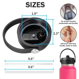 Straw Lid for Hydro Flask, Lids with Straw Compatible with Hydro Flask Wide Mouth 12/18/20/32/40 oz Water Bottles, Leak-Proof Drinking Cap with Replacement Straw, Durable Sport Bottle Lid Accessories Straw Lid for Hydro Flask, Lids with Straw Compatible with Hydro Flask Wide Mouth 12/18/20/32/40 oz Water Bottles, Leak-Proof Drinking Cap with Replacement Straw, Durable Sport Bottle Lid Accessories