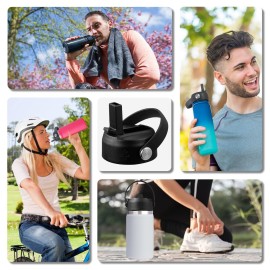 Straw Lid for Hydro Flask, Lids with Straw Compatible with Hydro Flask Wide Mouth 12/18/20/32/40 oz Water Bottles, Leak-Proof Drinking Cap with Replacement Straw, Durable Sport Bottle Lid Accessories Straw Lid for Hydro Flask, Lids with Straw Compatible with Hydro Flask Wide Mouth 12/18/20/32/40 oz Water Bottles, Leak-Proof Drinking Cap with Replacement Straw, Durable Sport Bottle Lid Accessories